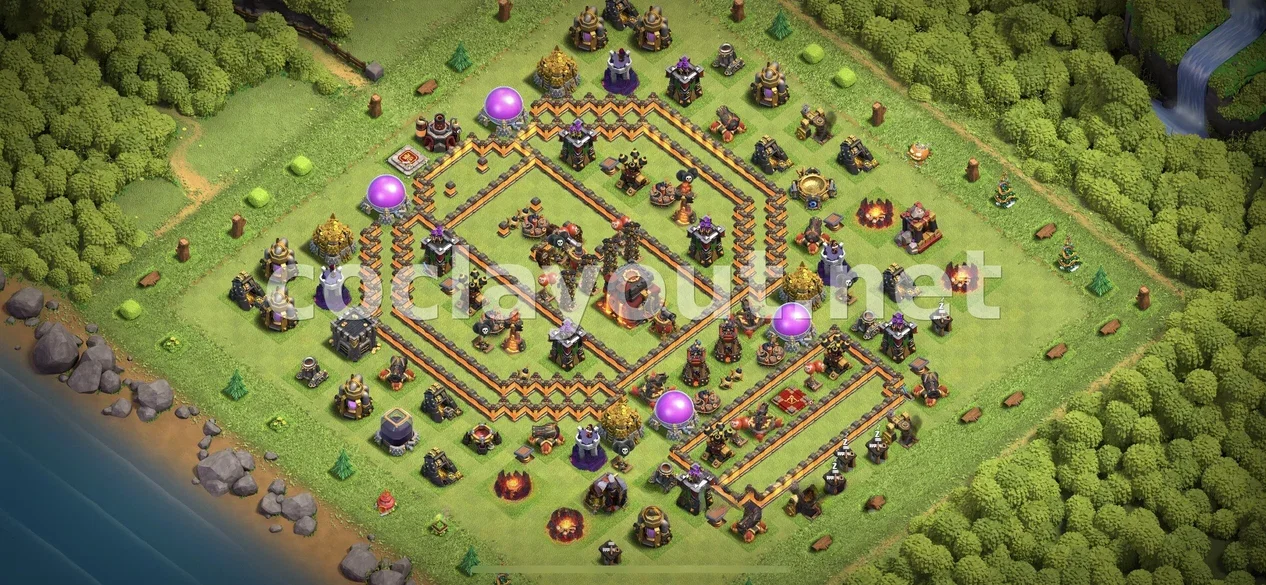 Optimisez Votre Défense avec la Base Hybride TH10 – aperçu du plan TH10