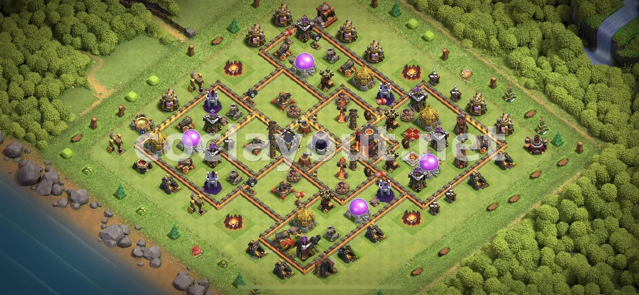 Base Hybride TH10 #168 – aperçu du plan TH10