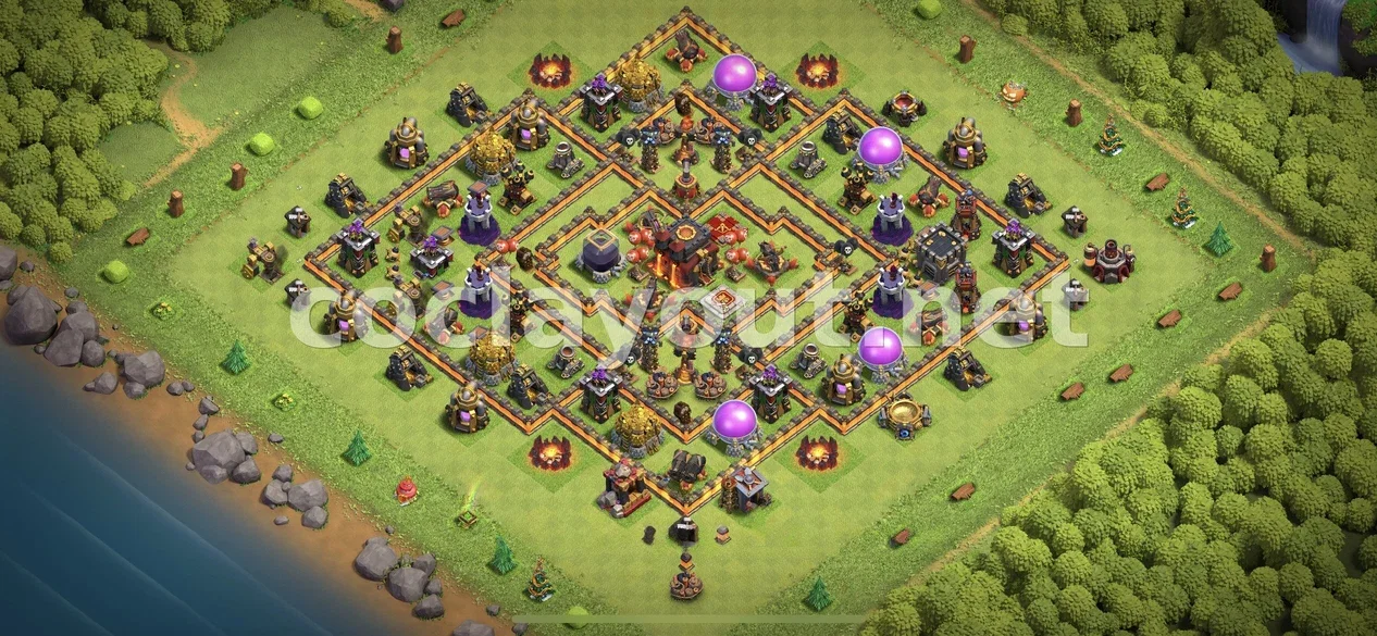 Best TH10 Hybrid Base Layout – TH10 layout preview