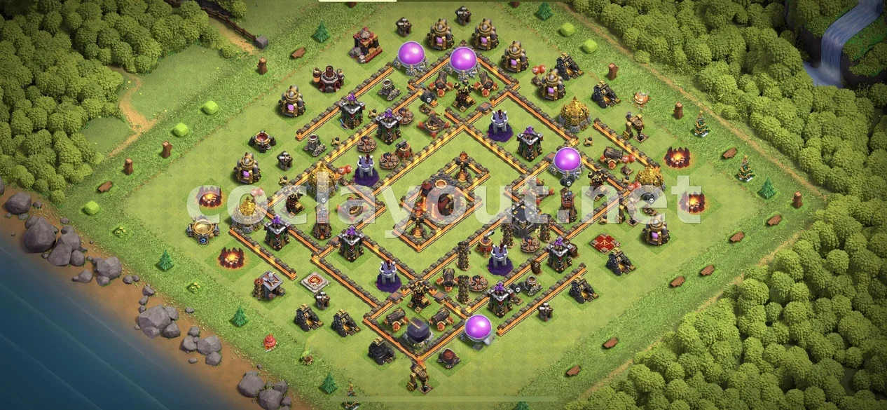 Strong Hybrid Base for TH10 Players – TH10 layout preview