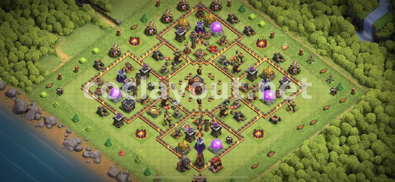 Effective TH10 Hybrid Base Layout – TH10 layout preview