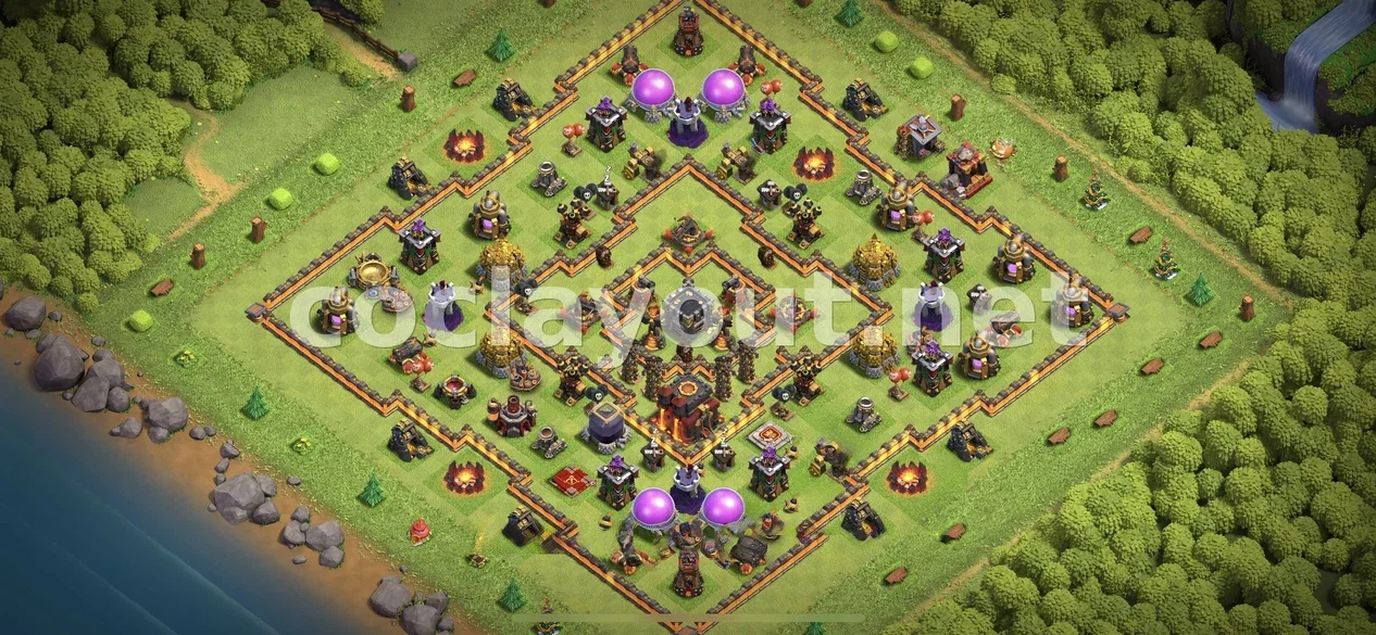 Best TH10 Hybrid Base Layout – TH10 layout preview