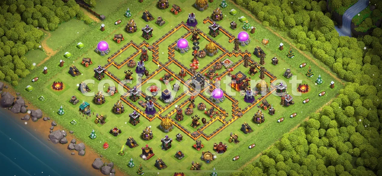 قاعدة هجينة TH10 #33 – معاينة تصميم TH10