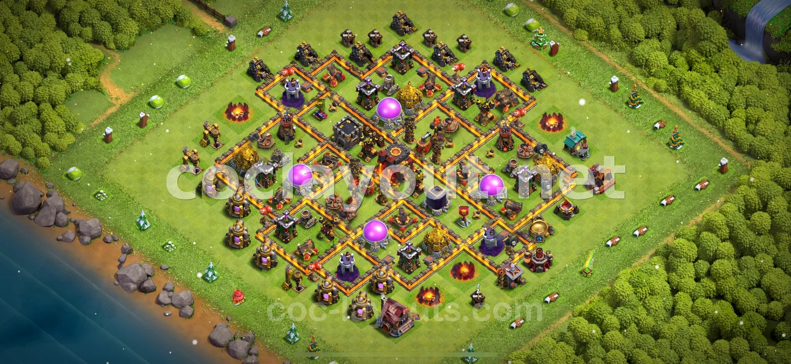 قم بتعزيز قريتك مع قاعدة هجينة TH10 – معاينة تصميم TH10