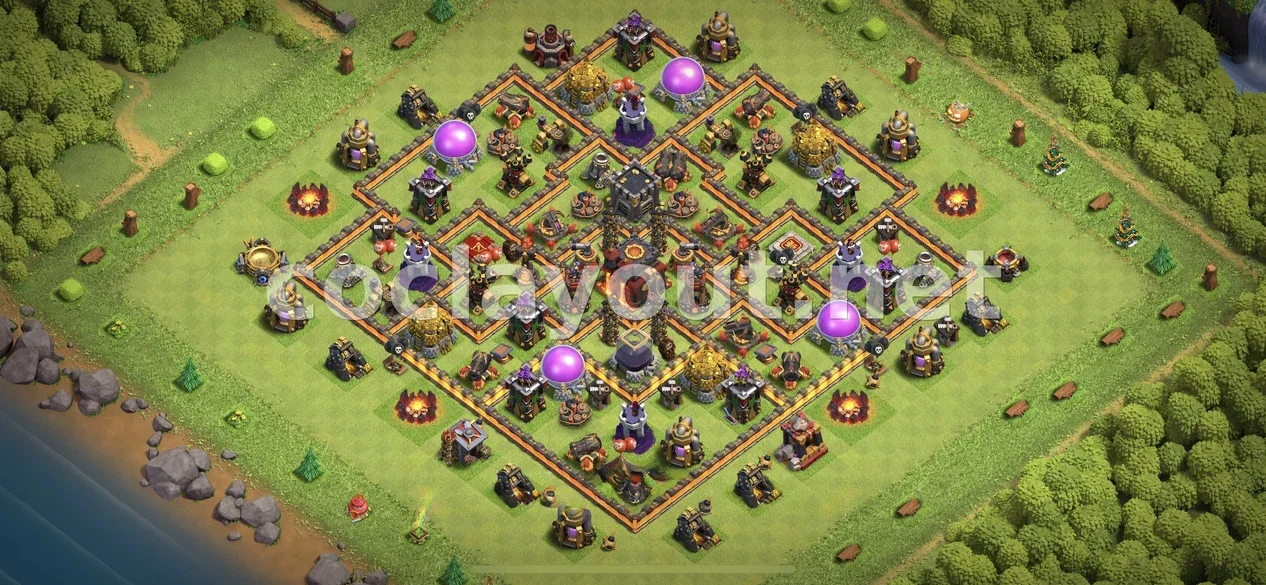 قاعدة هجينة TH10 #187 – معاينة تصميم TH10