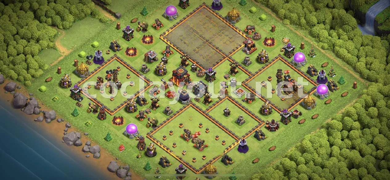 قاعدة هجينة TH10 #186 – معاينة تصميم TH10
