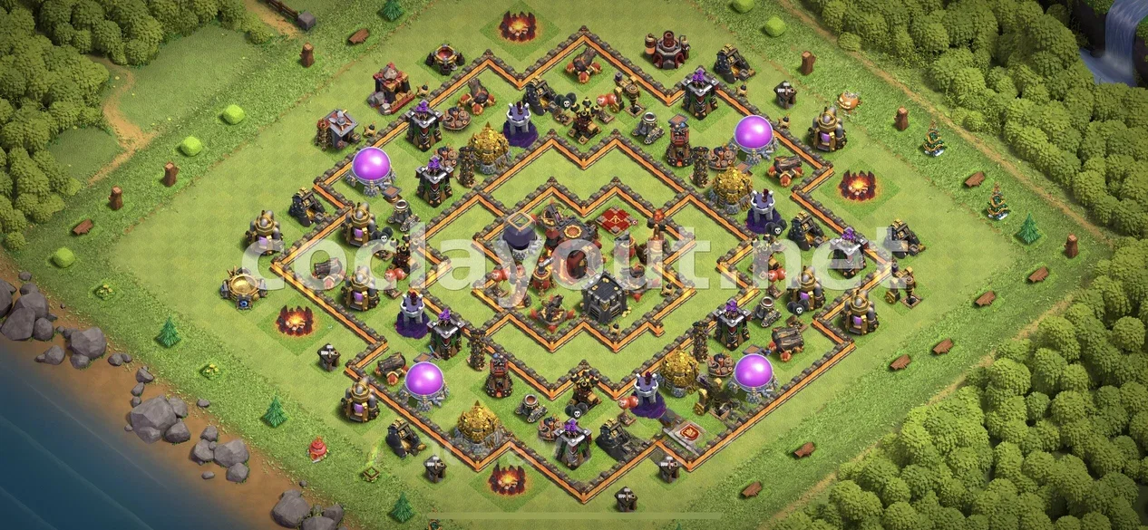 عزز دفاعك مع قاعدة هجينة TH10 – معاينة تصميم TH10