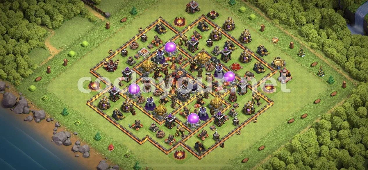 Secure Your Resources with TH10 Farming Base – TH10 layout preview