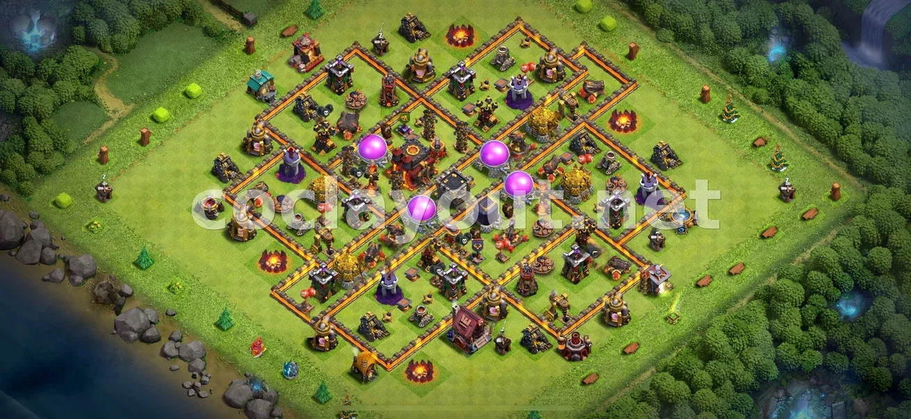 Secure Your Resources with TH10 Farming Base – TH10 layout preview