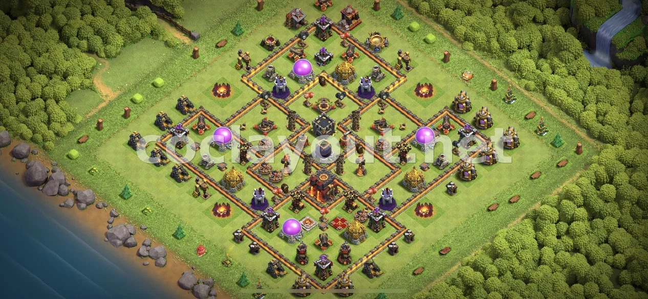 Protect Your Resources with TH10 Farming Base – TH10 layout preview