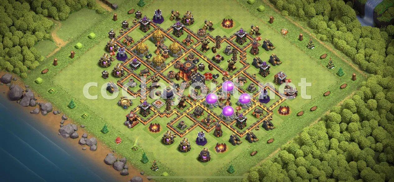 Strategic TH10 Farming Base – TH10 layout preview