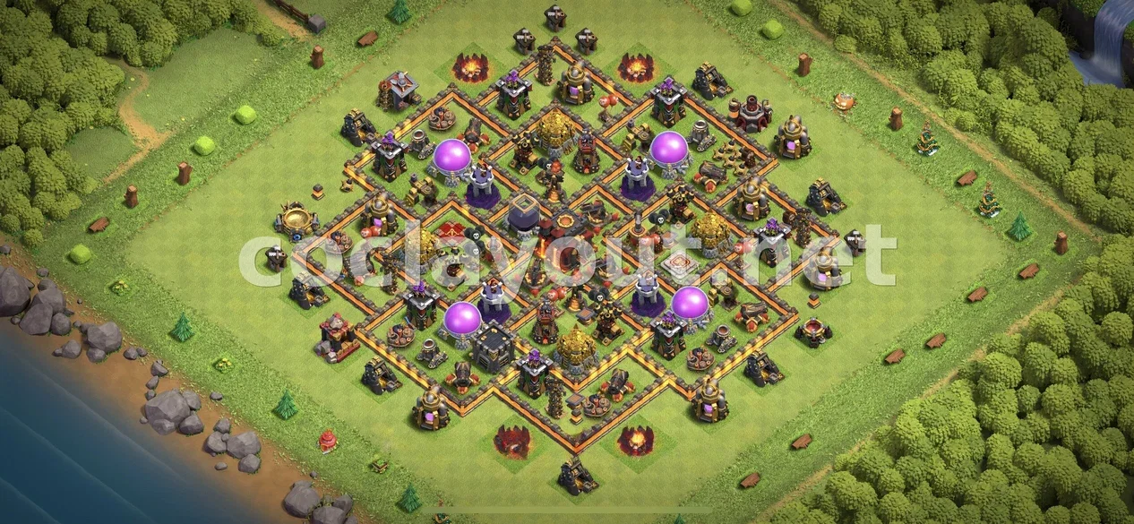 Secure Your Resources with TH10 Farming Base – TH10 layout preview