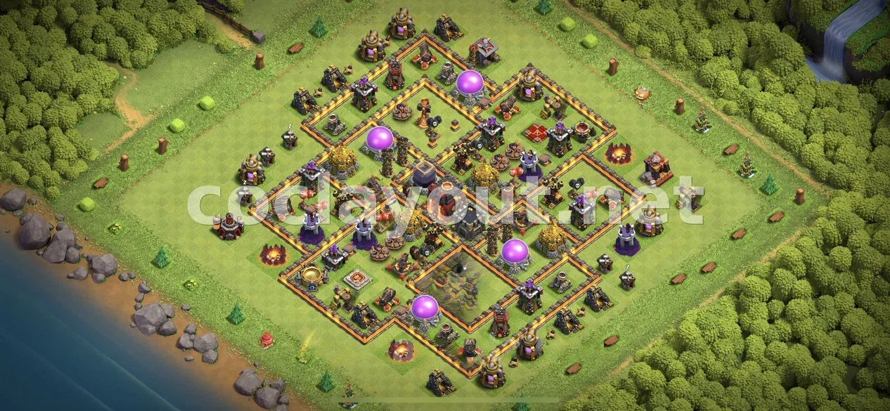 Secure Your Loot with This TH10 Farming Base – TH10 layout preview