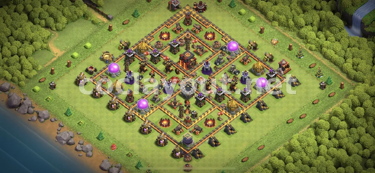 Secure Your Resources with TH10 Farming Base – TH10 layout preview