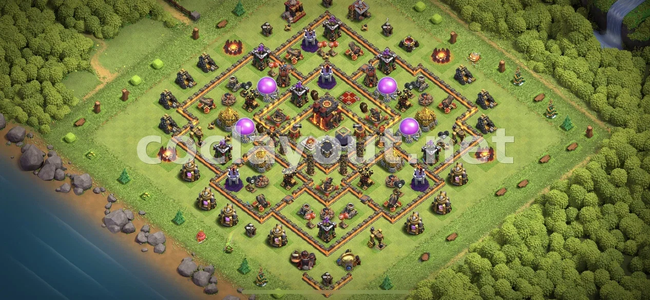 Secure Your Resources with TH10 Farming Base – TH10 layout preview