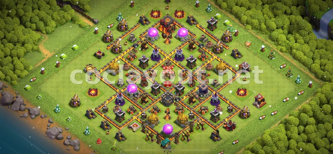 Disseny de Base de Farming TH10 Eficient – previsualització del disseny TH10