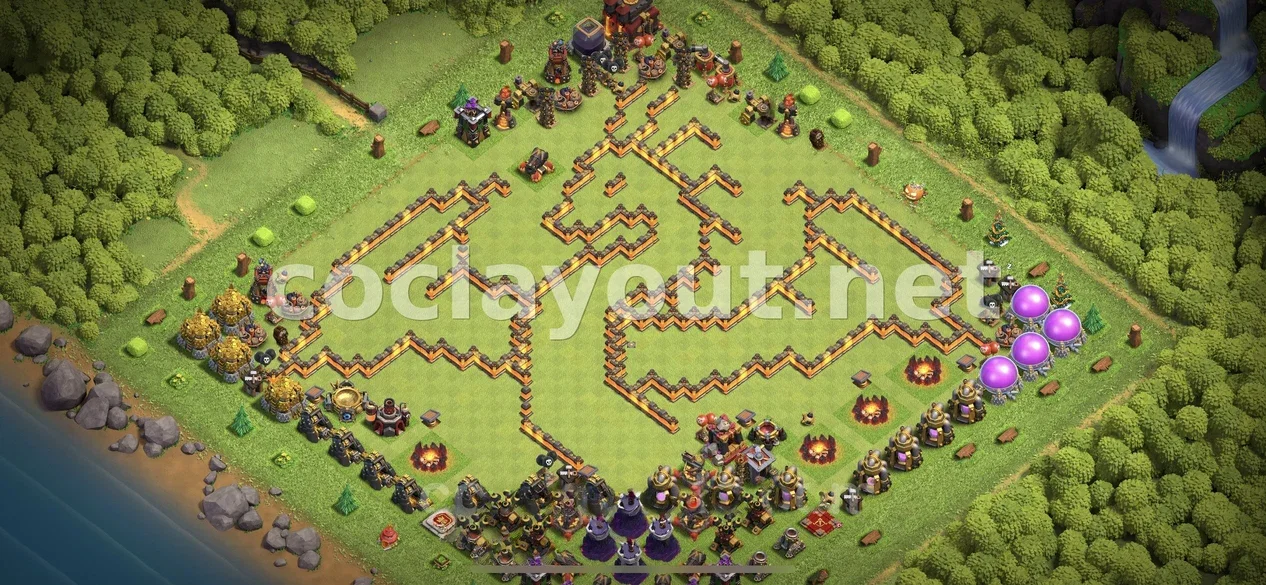 TH10 Hybrid Base #131 – TH10 layout preview