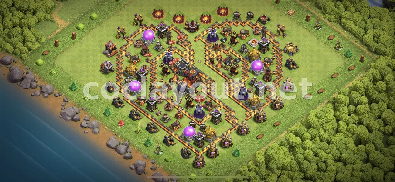 Optimize Your Defense with TH10 Hybrid Base – TH10 layout preview