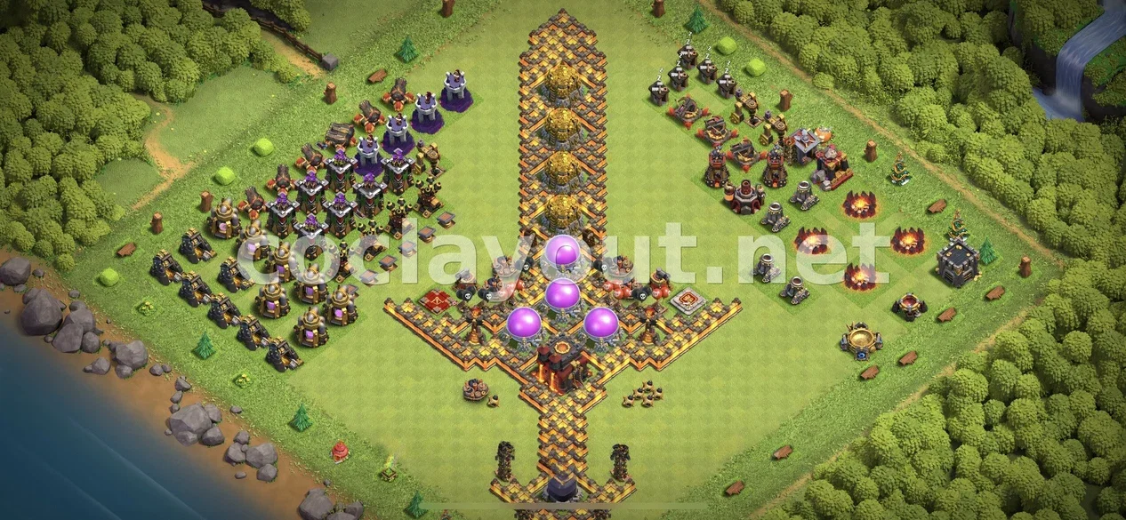 Strong TH10 Hybrid Base for Balanced Defense – TH10 layout preview
