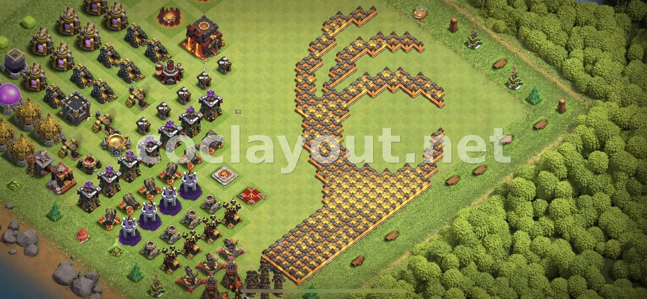 Enhance Your Defense with TH10 Hybrid Base – TH10 layout preview