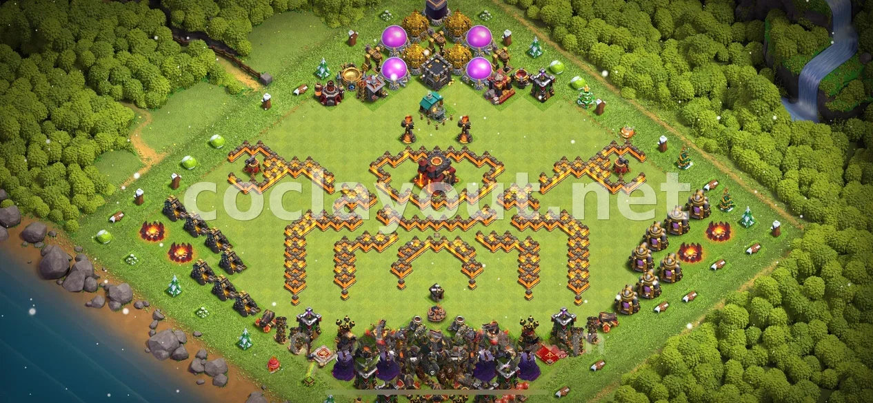 Protect Your Resources with TH10 Hybrid Base – TH10 layout preview