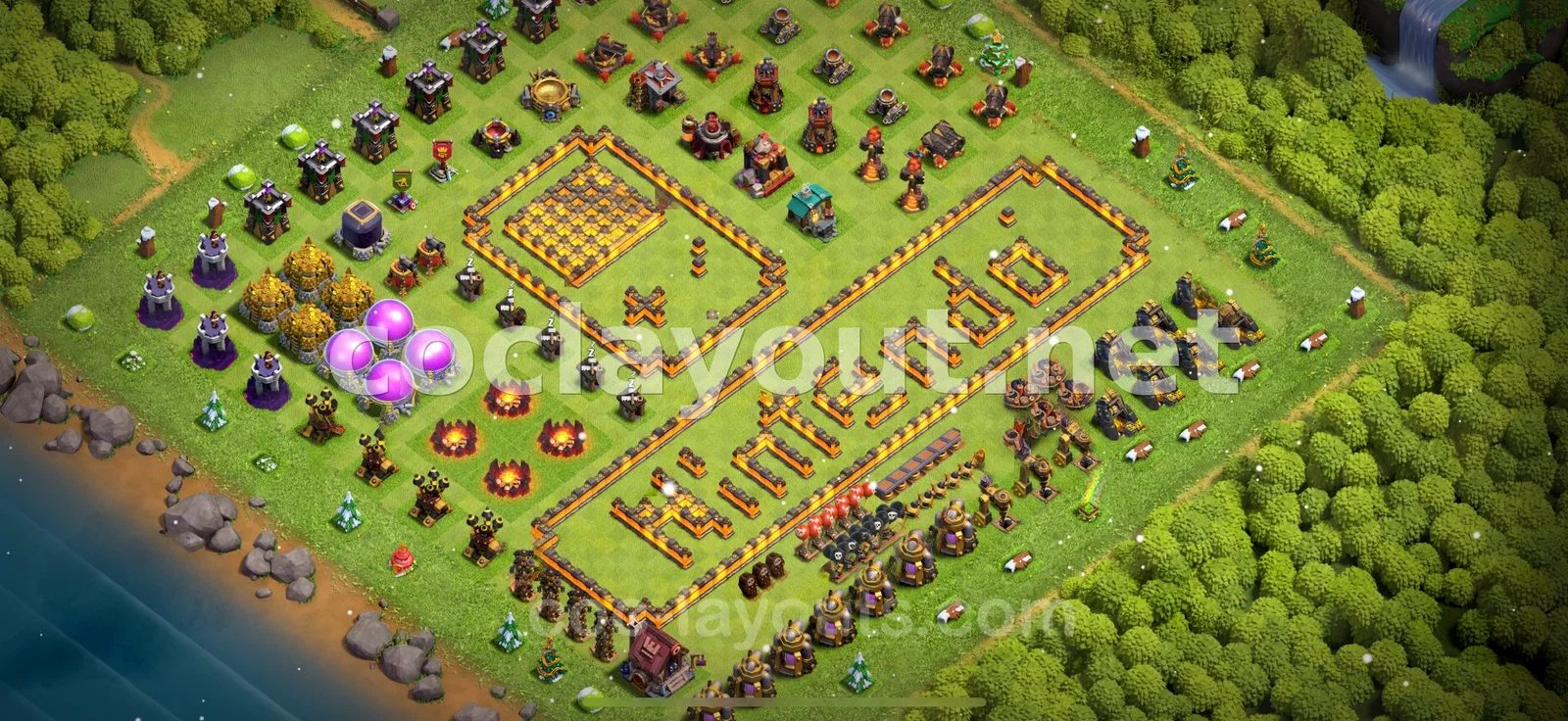 أفضل قاعدة هجينة TH10 لحماية الموارد والكؤوس – معاينة تصميم TH10