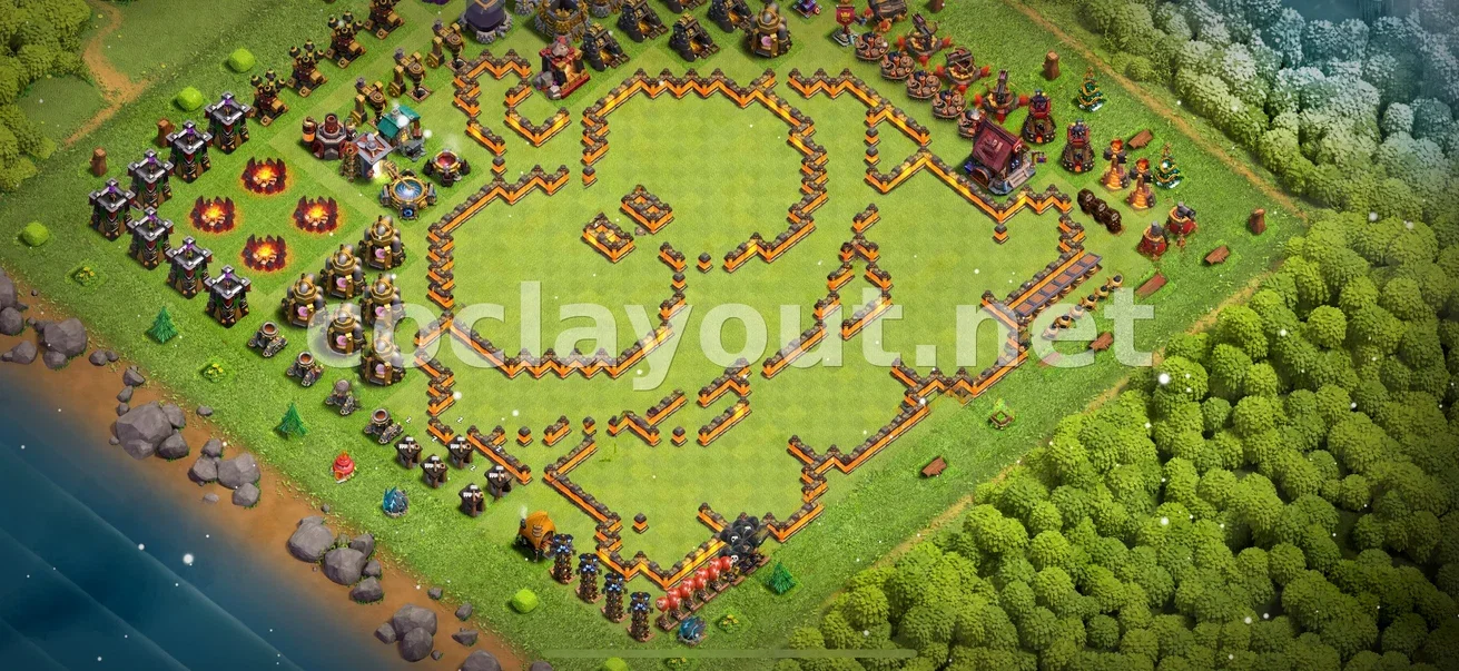 أفضل تصميم قاعدة هجينة TH10 لحماية الموارد والكؤوس – معاينة تصميم TH10