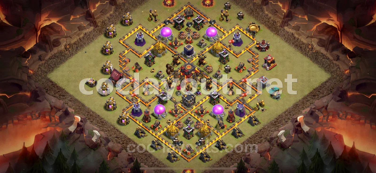قاعدة حرب TH10 فعالة – معاينة تصميم TH10