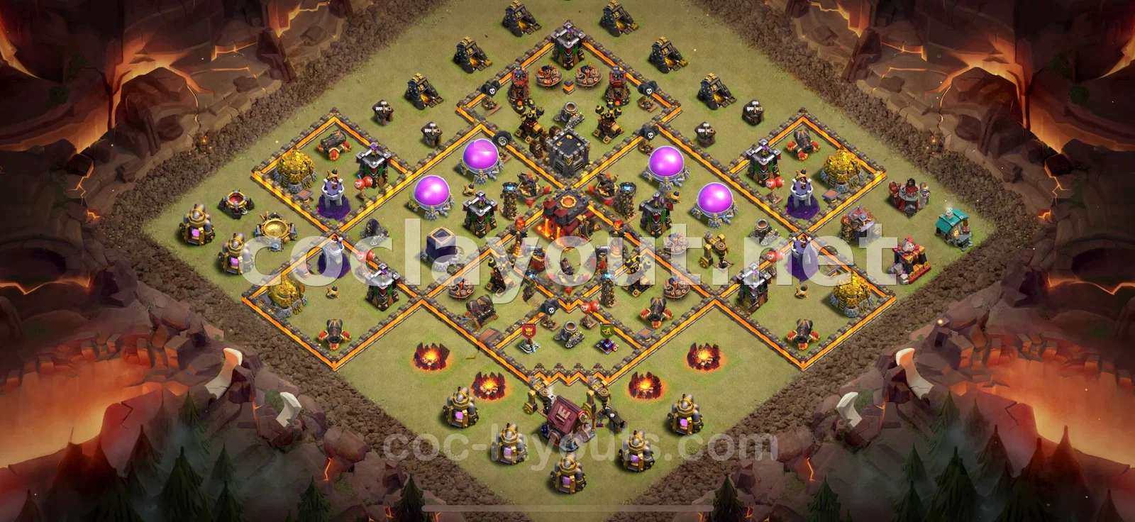 أفضل قاعدة حرب TH10 لتحقيق الانتصارات – معاينة تصميم TH10