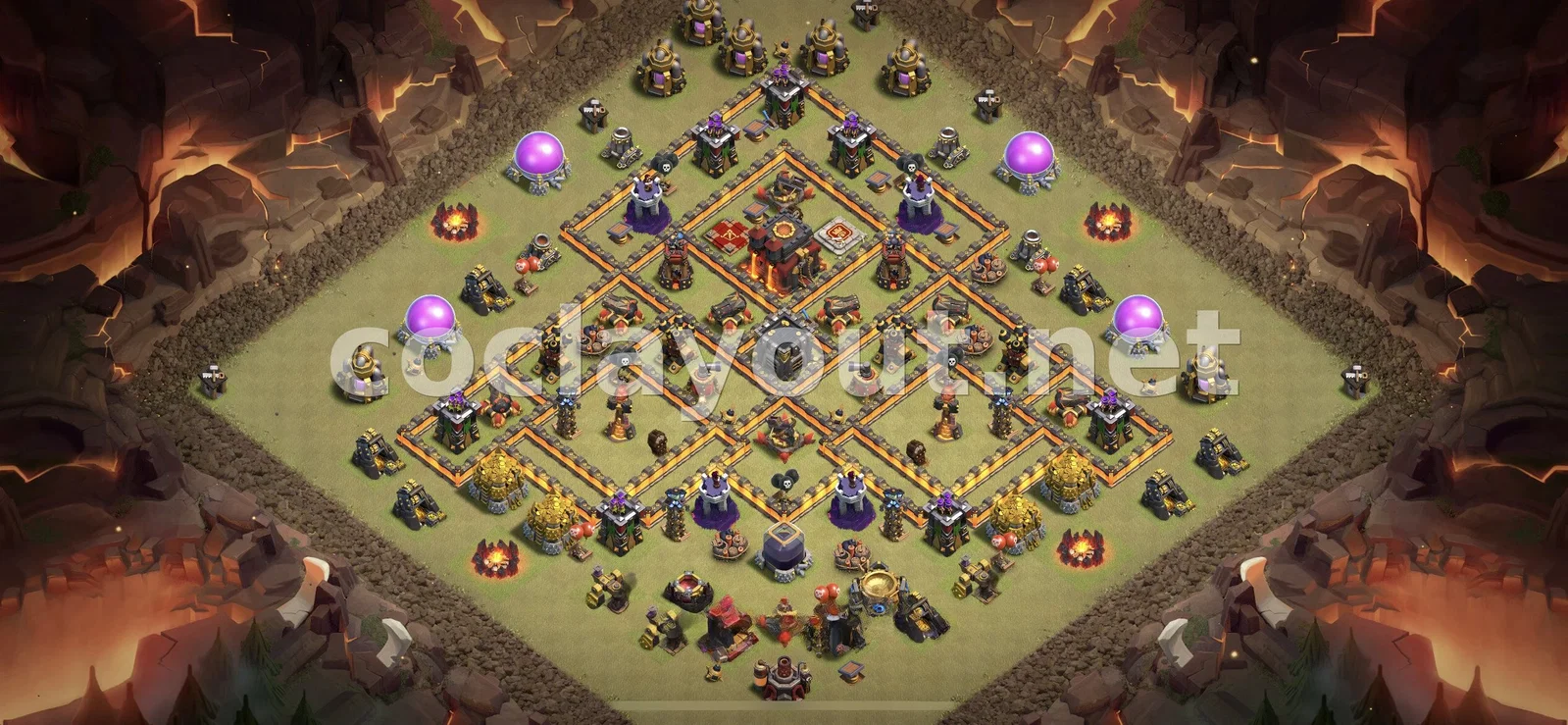 Conception de base de guerre TH10 efficace – aperçu du plan TH10