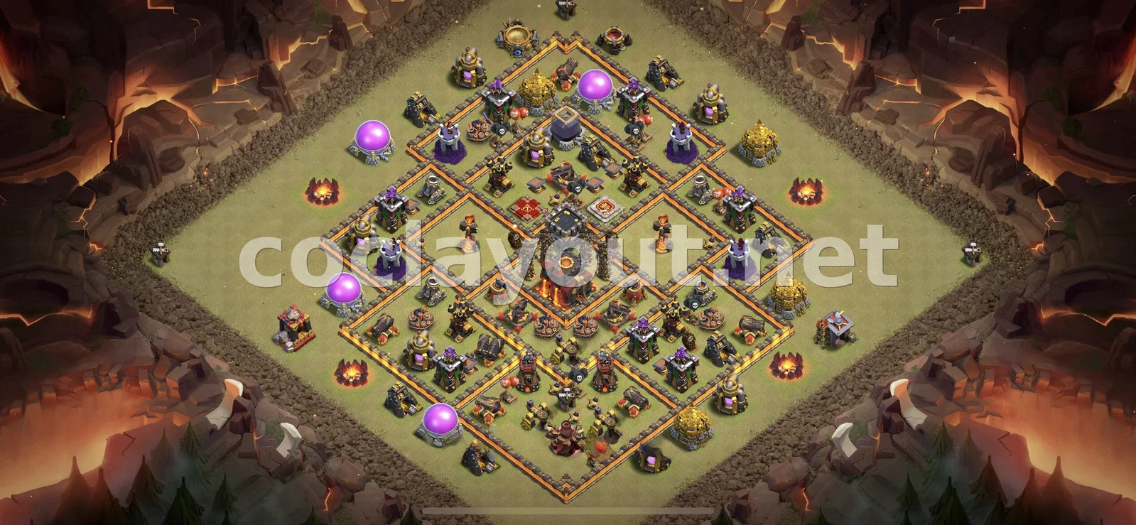 Meilleure base de guerre TH10 pour vos batailles – aperçu du plan TH10