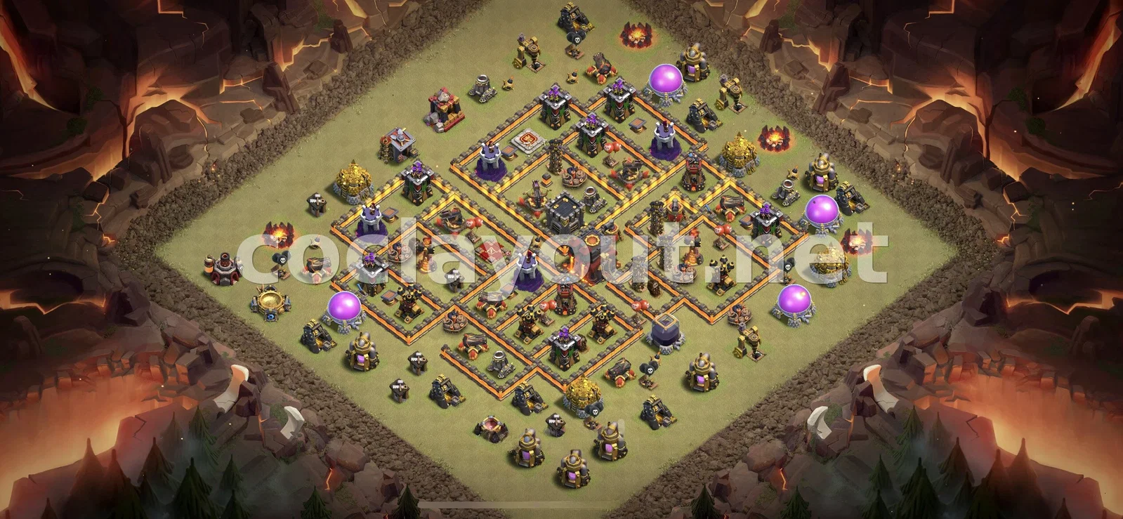 Meilleure base de guerre TH10 pour guerre de clans – aperçu du plan TH10