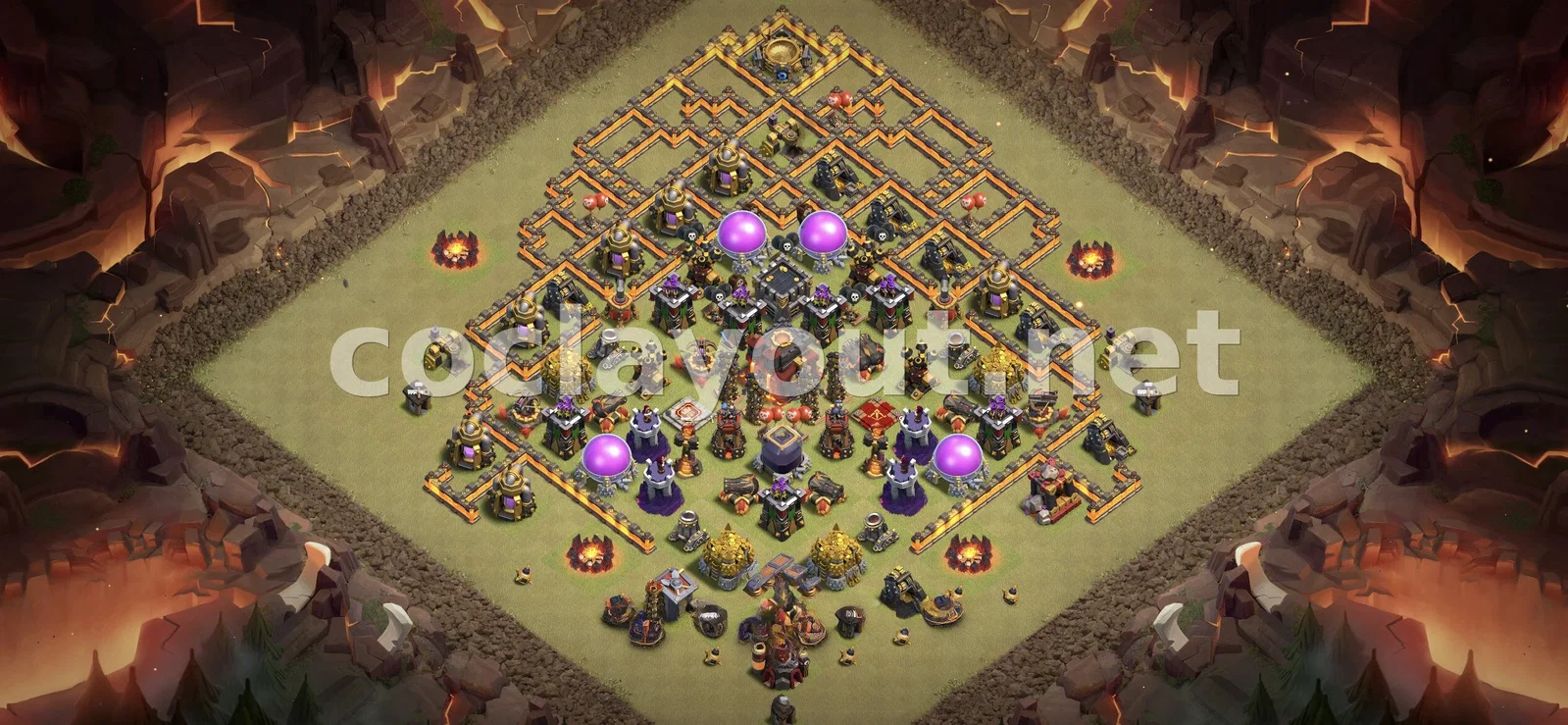 Base de Guerre TH10 #162 – aperçu du plan TH10