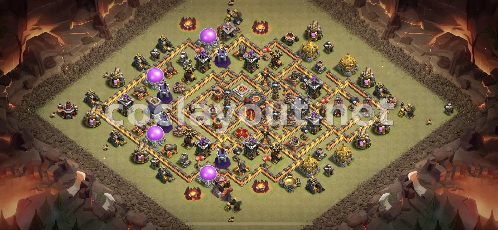 Meilleure base de guerre TH10 pour la guerre de clans – aperçu du plan TH10