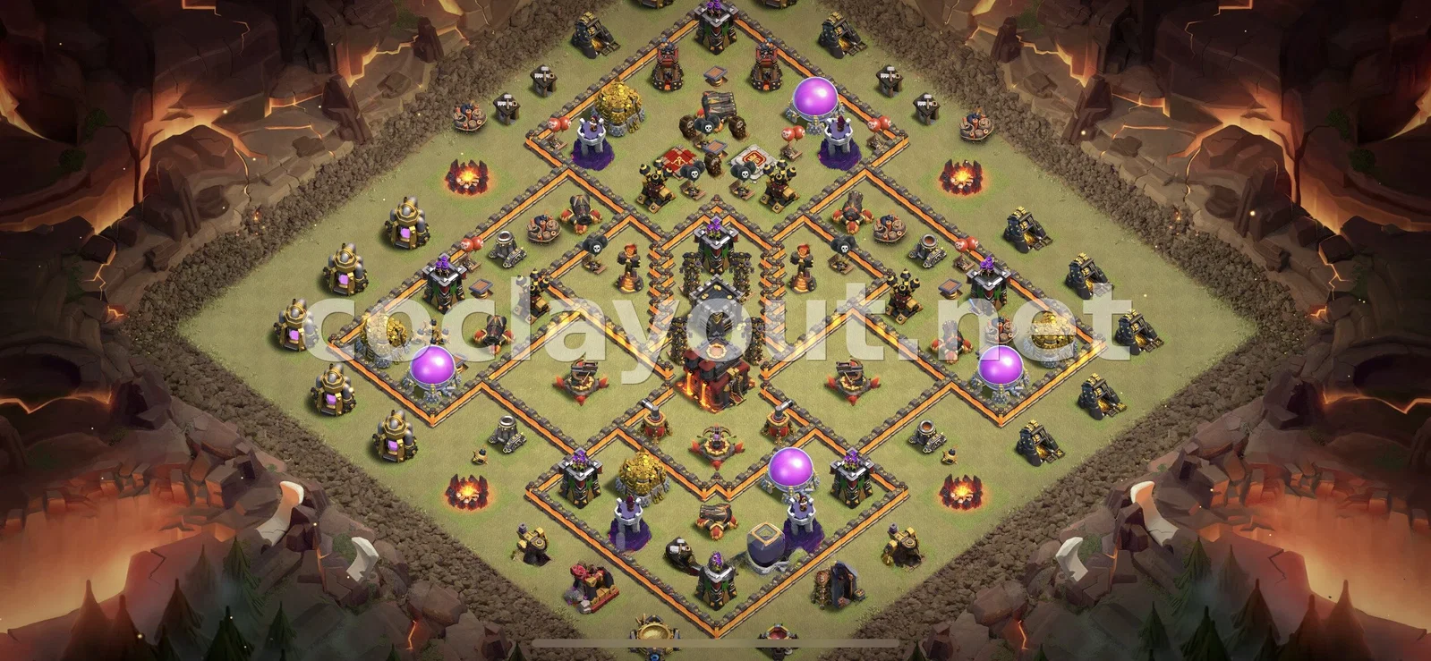 Defend Effectively with This TH10 War Base – TH10 layout preview
