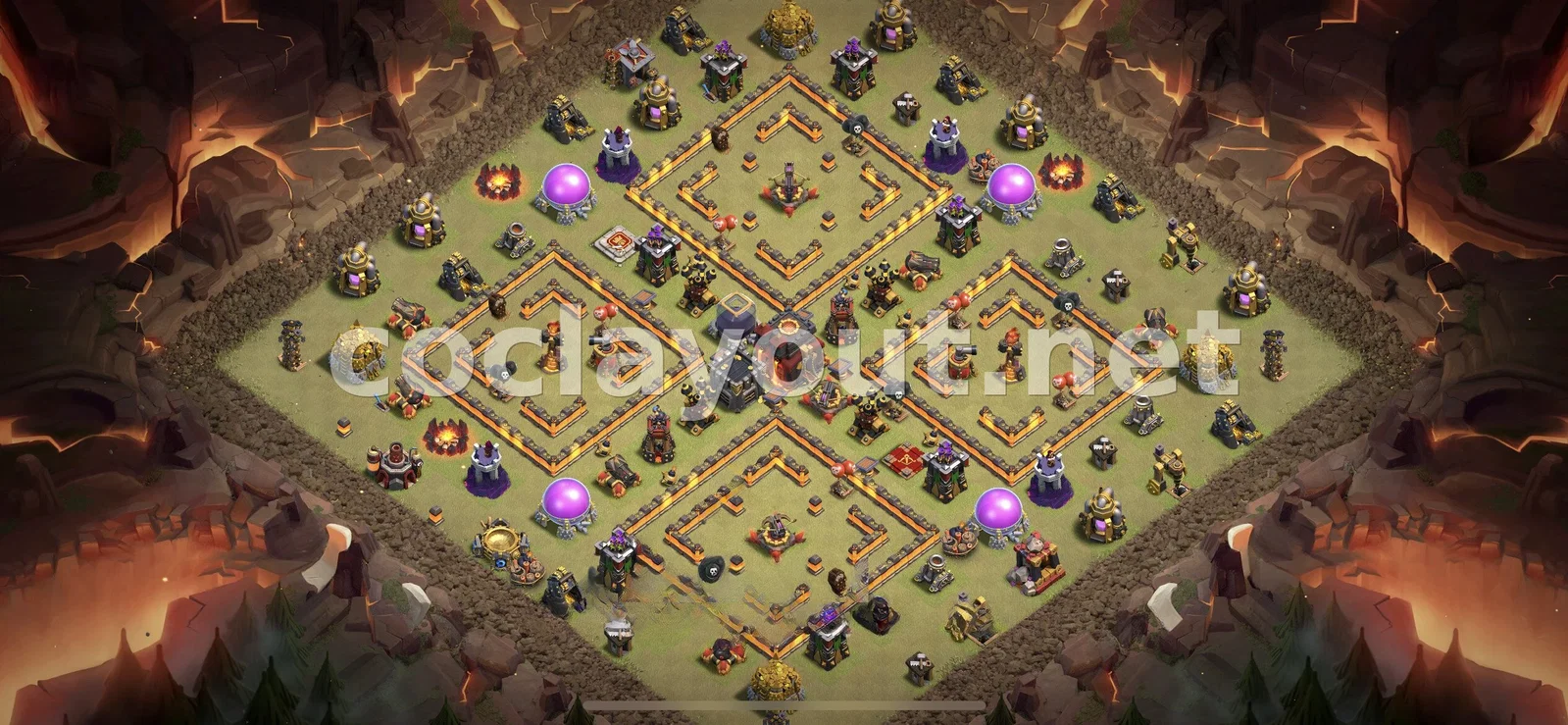 Dominate with This TH10 War Base Layout – TH10 layout preview