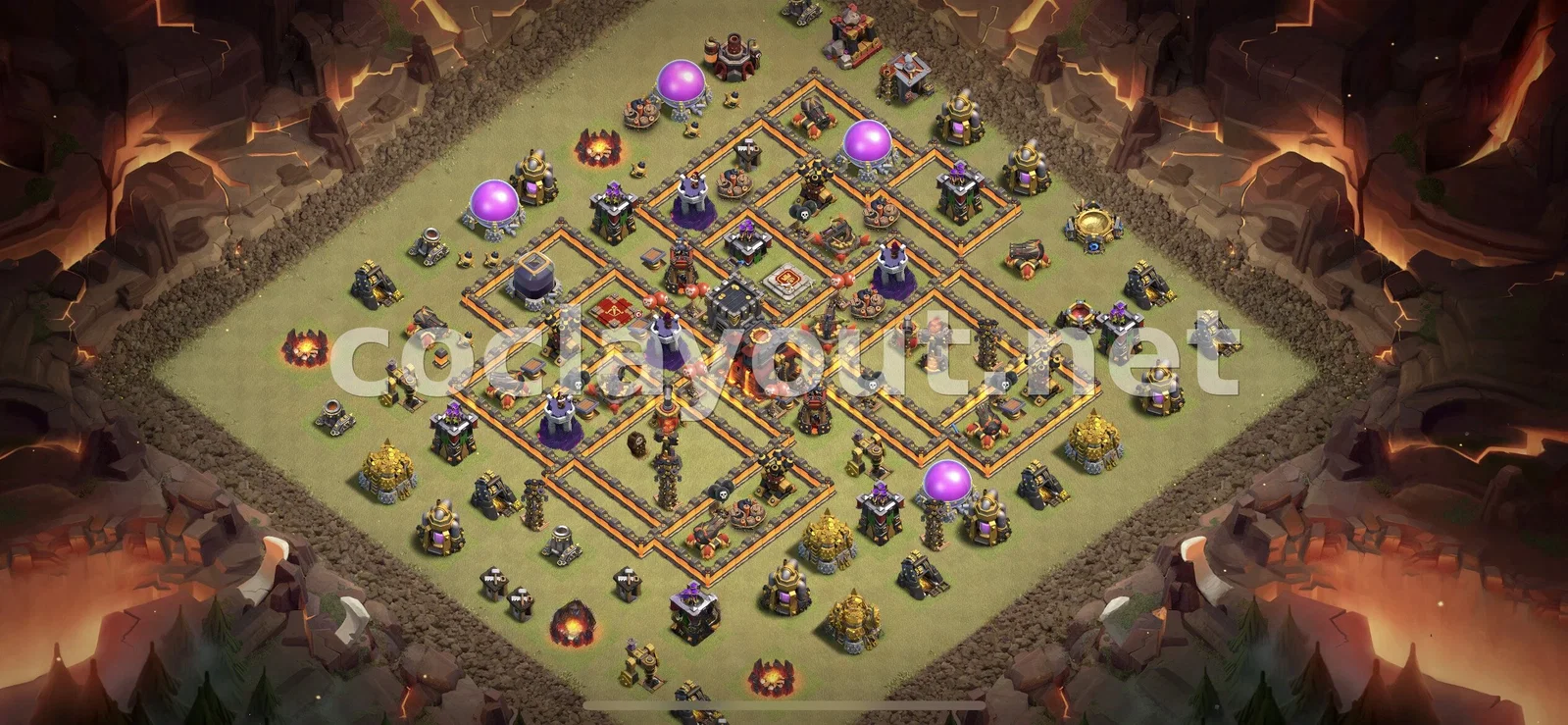 Dominate with TH10 War Base Strategy – TH10 layout preview