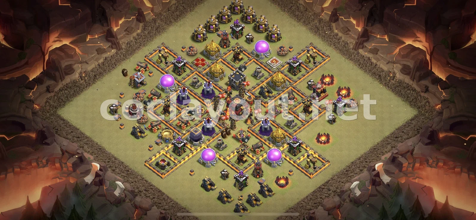 Dominate with This TH10 War Base Layout – TH10 layout preview