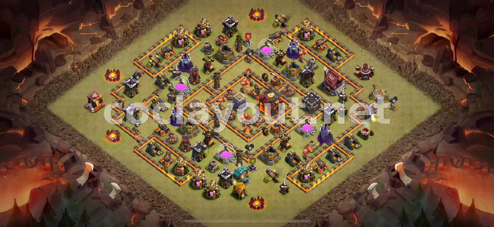 Diseño de Guerra TH10 Eficaz – vista previa del diseño TH10