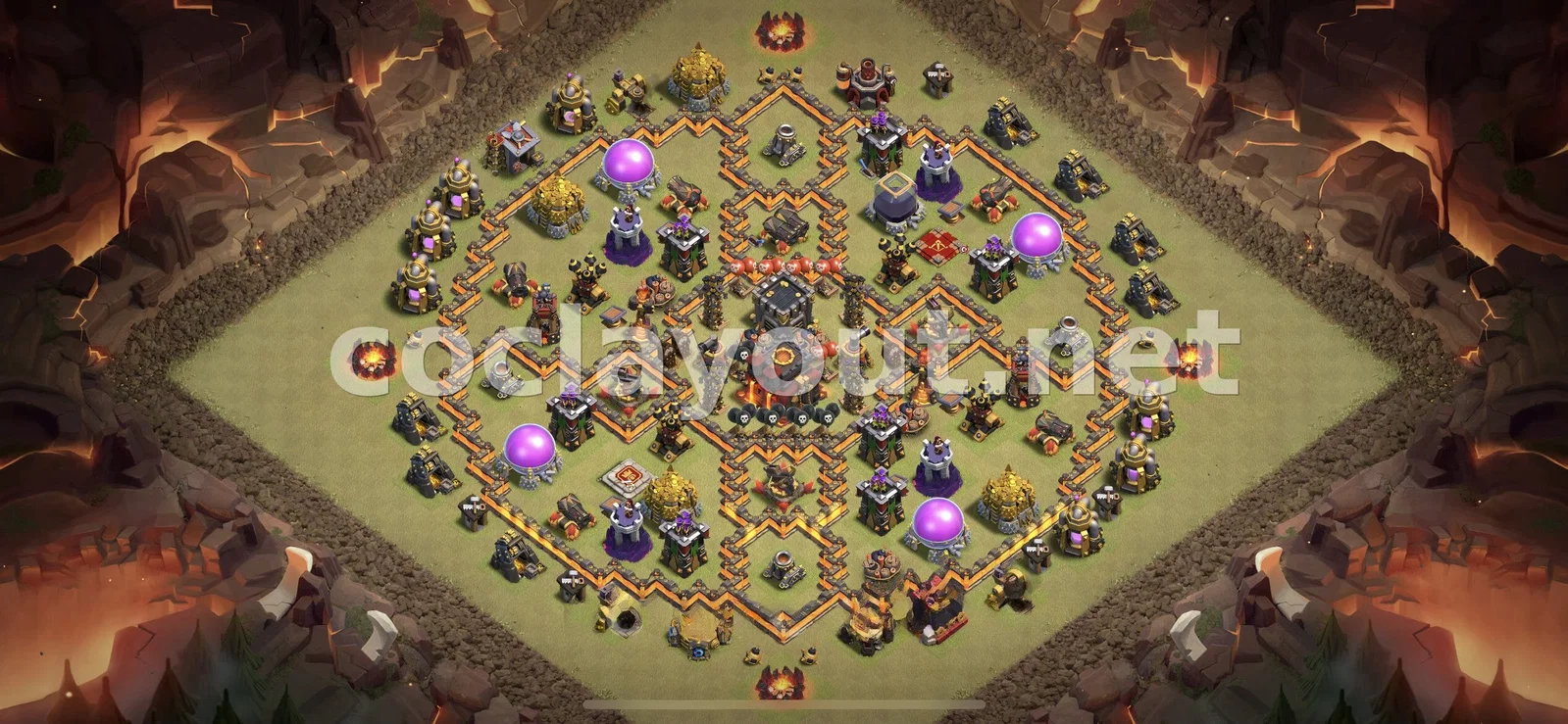 Diseño de guerra TH10 efectivo para Guerra de clanes – vista previa del diseño TH10