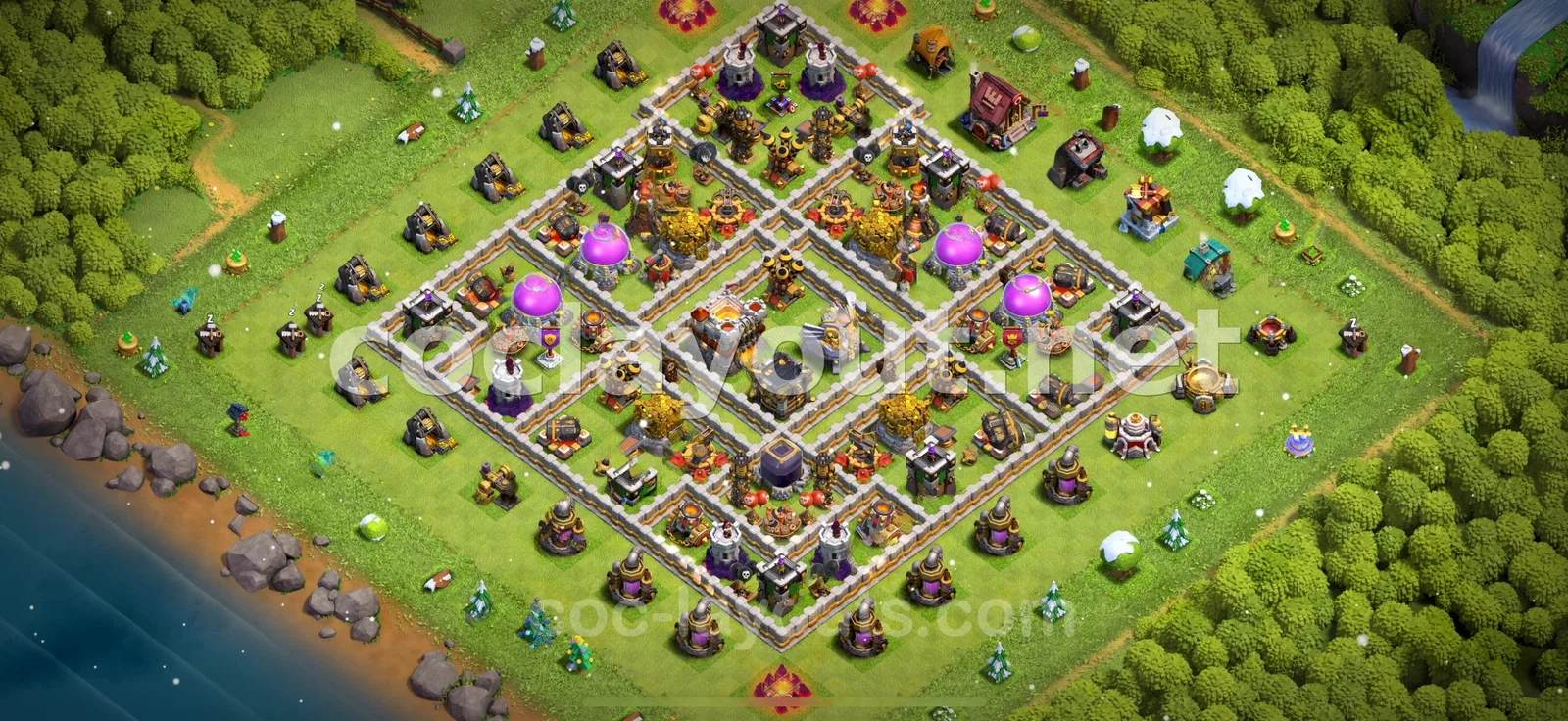 TH11 Hybrid Base #50 – TH11 layout preview