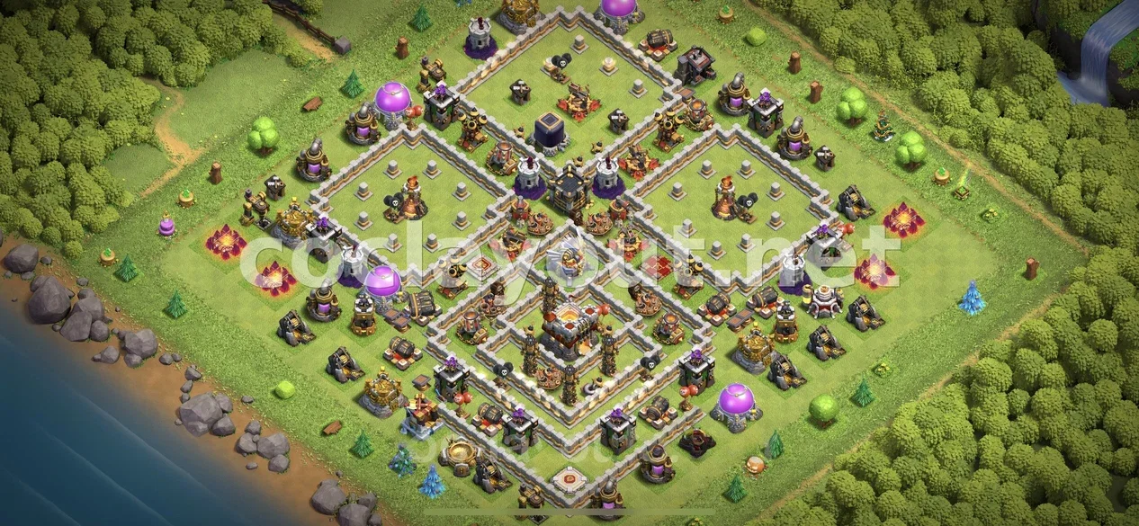 Best Hybrid Base for TH11 – TH11 layout preview