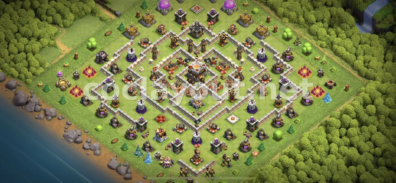 Best TH11 Hybrid Base – TH11 layout preview