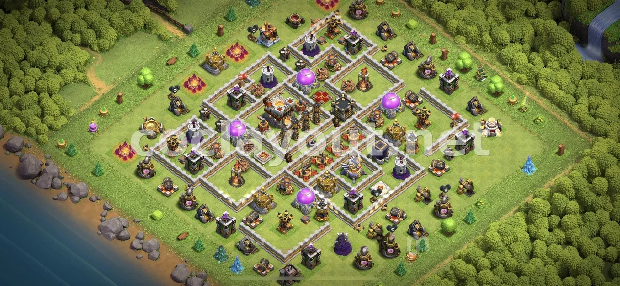 利用 TH11 混合阵型 获胜 – TH11 布局预览