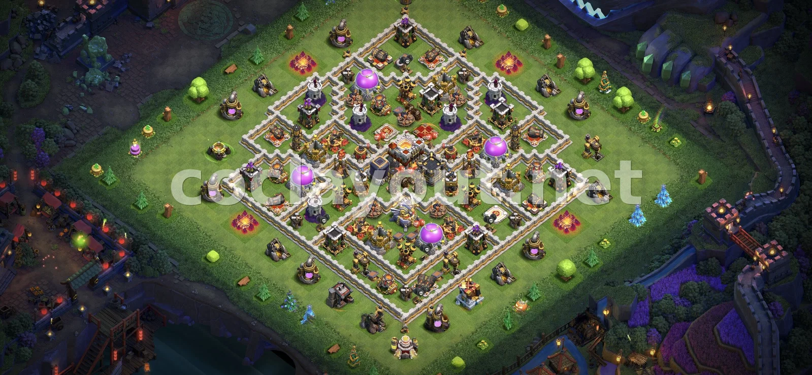 使用 TH11 混合阵型 加强您的村庄 – TH11 布局预览