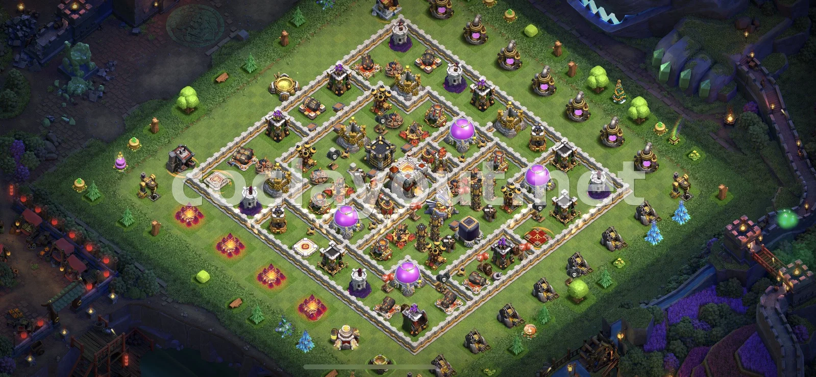 通过 TH11 混合阵型 加强您的防御 – TH11 布局预览