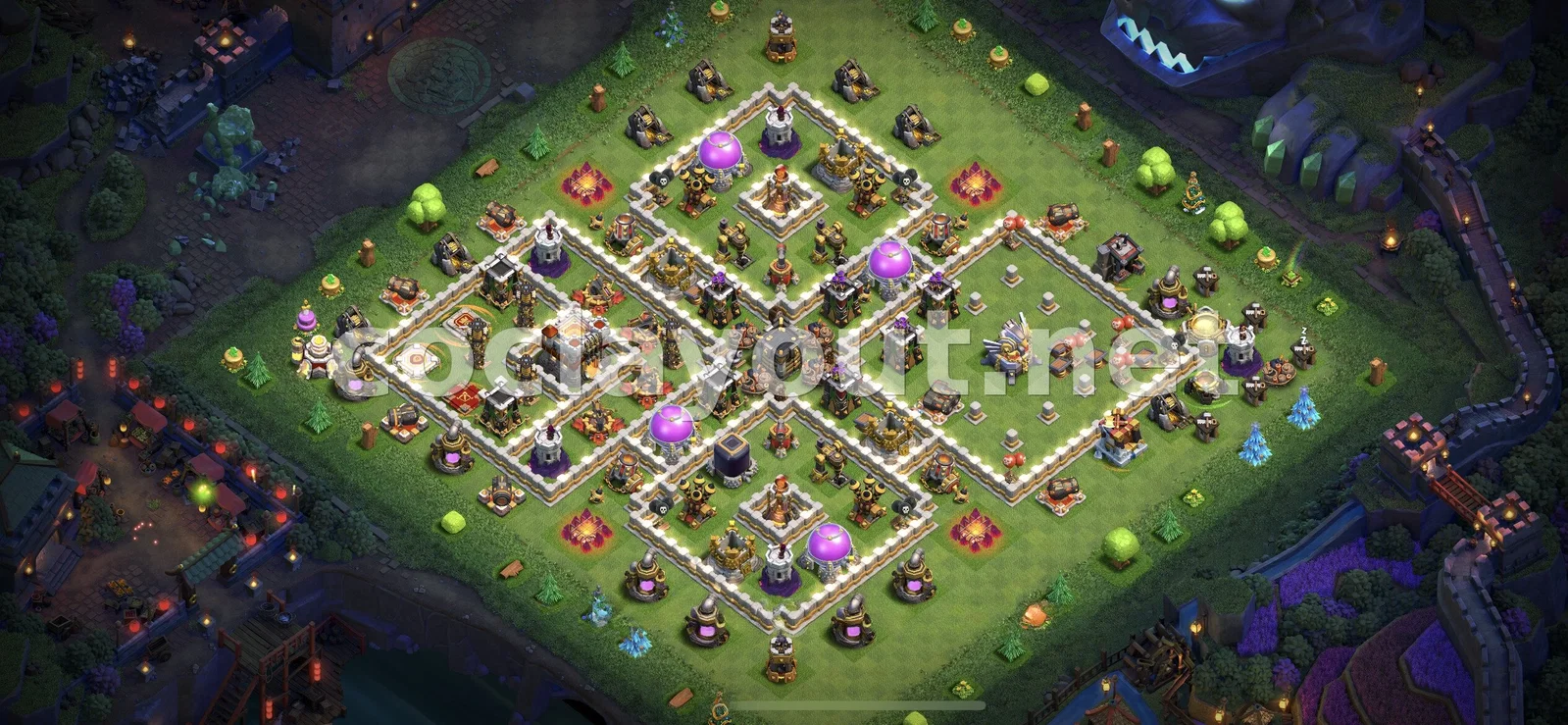 TH11混合阵型：保护奖杯与资源的最佳布局 – TH11 布局预览