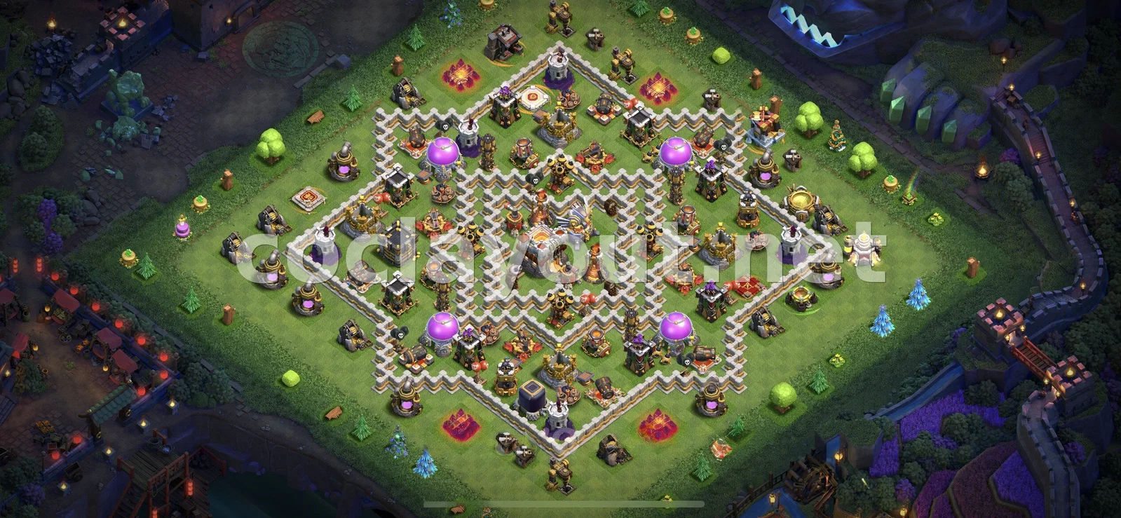 高效的TH11混合阵型以实现平衡防御 – TH11 布局预览