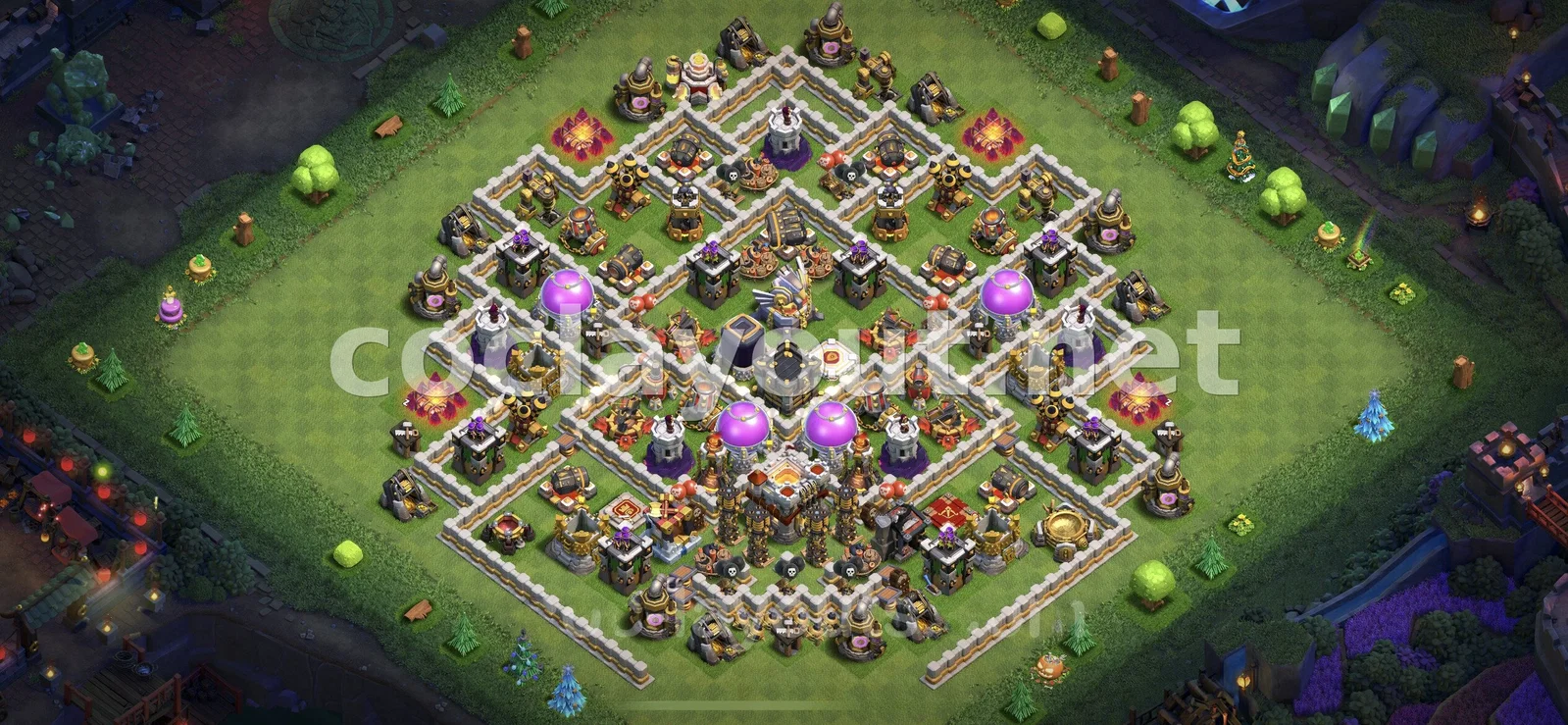 Base de Farming TH11 per a Protegir Recursos – previsualització del disseny TH11