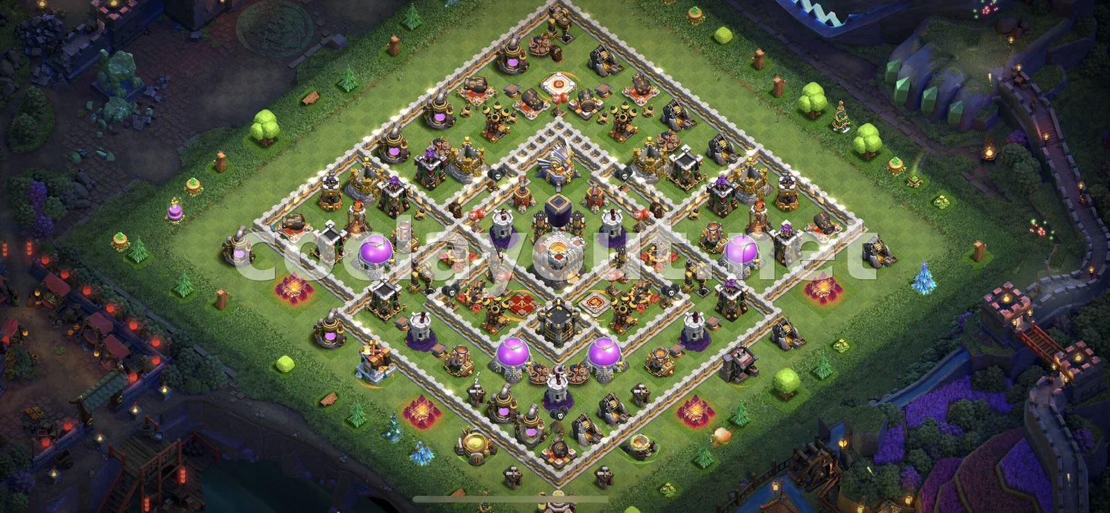 Base de farming TH11 per protegir el teu botí – previsualització del disseny TH11